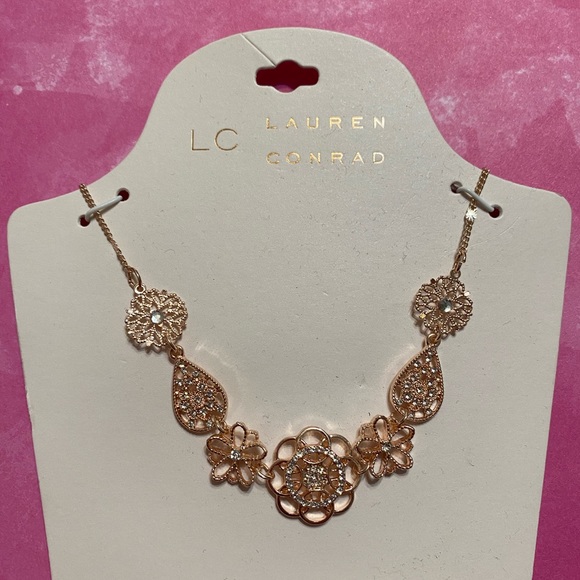 {LC Lauren Conrad} Rose Gold Necklace, Floral design, NEW/GIFT/BIRTHDAY/PRESENT - Picture 2 of 9